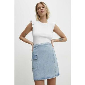 Answear Lab fusta jeans mini, drept imagine