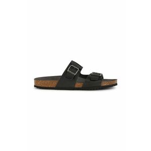 Geox slapi de piele U SANDAL GHITA barbati, culoarea negru, U159VB 00043 C9999 imagine