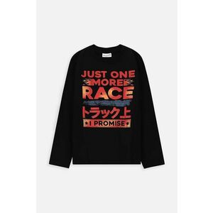 Coccodrillo longsleeve din bumbac pentru copii culoarea negru, cu imprimeu imagine