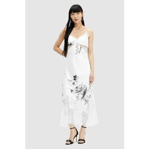 AllSaints rochie EVANGELIA IONA DRESS culoarea alb, midi, drept, W005DA imagine