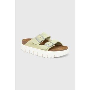 Birkenstock papuci din piele BIRKENSTOCK X PAPILLIO Arizona Chunky femei, culoarea verde, 1026888 imagine