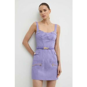 Elisabetta Franchi rochie culoarea violet, mini, mulata, AB66142E2 imagine