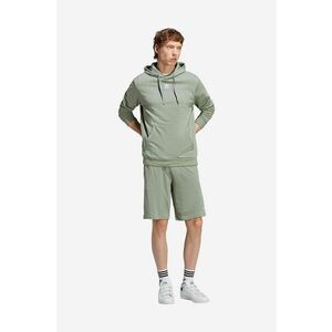 adidas Originals bluză Ess+ Hoody H bărbați, culoarea verde, cu glugă, uni HR2962-green imagine