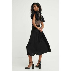 Rotate rochie culoarea negru, midi, evazati imagine