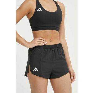 adidas Performance pantaloni scurți de alergare Adizero Essentials culoarea negru, neted, high waist, IN8707 imagine