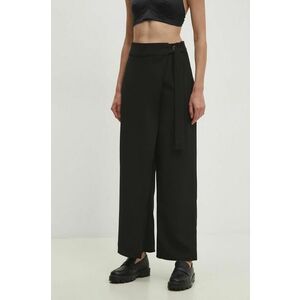 Answear Lab fustă pantaloni culoarea negru, lat, high waist imagine