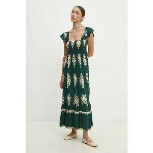 Answear Lab rochie culoarea verde, maxi, evazati imagine