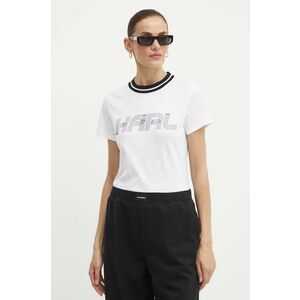 Karl Lagerfeld tricou din bumbac femei, culoarea alb, 245W1707 imagine