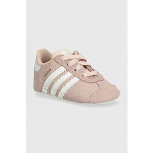 adidas Originals incaltaminte din piele pentru bebelusi GAZELLE CRIB culoarea roz, JI2045 imagine