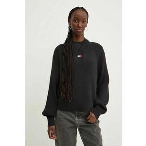 Tommy Jeans pulover de bumbac culoarea negru, cu turtleneck, DW0DW19912 imagine