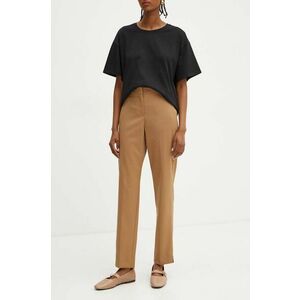 MAX&Co. pantaloni din lana culoarea maro, fason tigareta, medium waist, 2426136103200 imagine