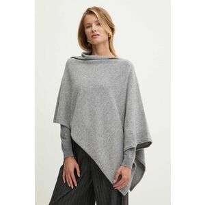 United Colors of Benetton poncho din amestec de lana culoarea gri, 1235DU01A imagine