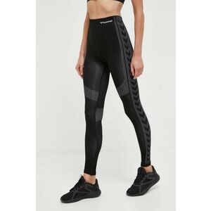 Hummel leggins de antrenament Shaping culoarea negru, cu imprimeu imagine