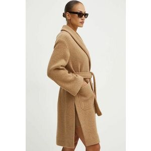 Max Mara Leisure palton de lana culoarea maro, de tranzitie, oversize, 2426906018600 imagine