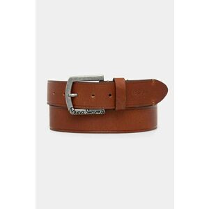 Pepe Jeans curea de piele MOSS BELT barbati, culoarea maro, PM021026 imagine