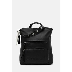 Desigual rucsac HALF LOGO FW24 PRETO femei, culoarea negru, mare, neted, 24WAKP03 imagine