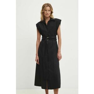 Answear Lab rochie din bumbac culoarea negru, maxi, evazati imagine