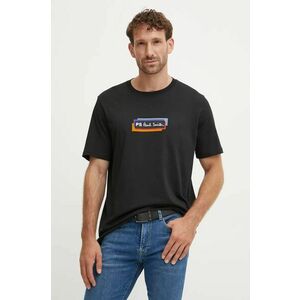 PS Paul Smith tricou din bumbac barbati, culoarea negru, cu imprimeu, M2R.011R.NP4808 imagine