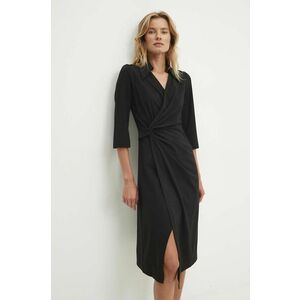 Answear Lab rochie culoarea negru, midi, mulata imagine