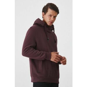 Medicine bluza barbati, culoarea bordo, cu glugă, neted imagine