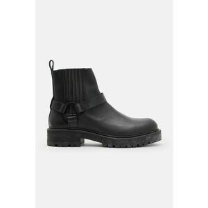 AllSaints ghete de piele Hank Biker Boot barbati, culoarea negru, M017FB imagine