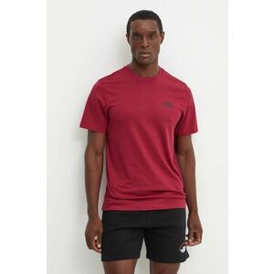 The North Face tricou S/S Simple Dome Tee barbati, culoarea bordo, cu imprimeu, NF0A87NG1IX1 imagine