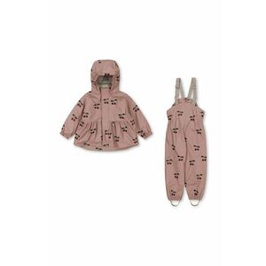 Konges Sløjd set rezistent la ploaie pentru copii RAINY PALME SET GIRL culoarea portocaliu, KS101287 imagine