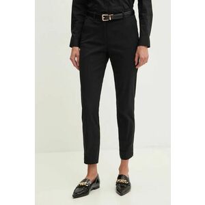 Sisley pantaloni femei, culoarea negru, drept, medium waist, 4AI655AH6 imagine