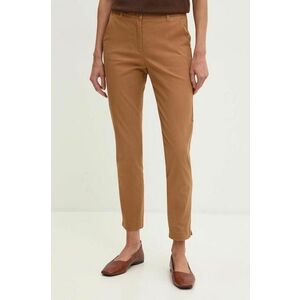 Sisley pantaloni femei, culoarea maro, drept, medium waist, 4AI655AH6 imagine