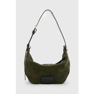 AllSaints geanta de mana din piele intoarsa MADEA culoarea verde, W060XB imagine