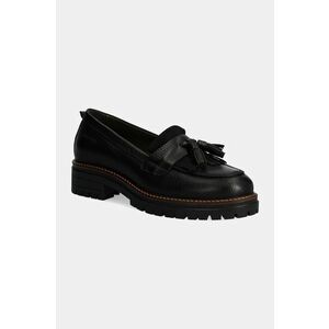 Barbour mocasini de piele Dolores femei, culoarea negru, cu platforma, LFO0726BK52 imagine