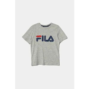 Fila tricou de bumbac pentru copii culoarea gri, cu imprimeu imagine