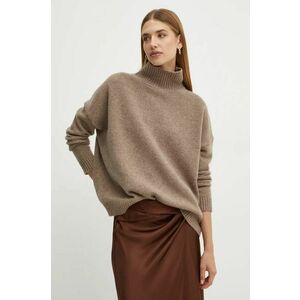 Weekend Max Mara pulover de lana femei, culoarea maro, cu guler, 2425366082600 imagine