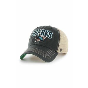 47brand șapcă NHL San Jose Sharks culoarea negru, cu imprimeu H-TSCLA22LAP-VB imagine