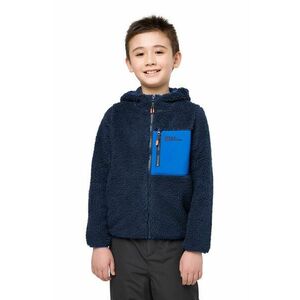 Jack Wolfskin bluza copii ICE CURL HOOD culoarea albastru marin, cu glugă, neted imagine