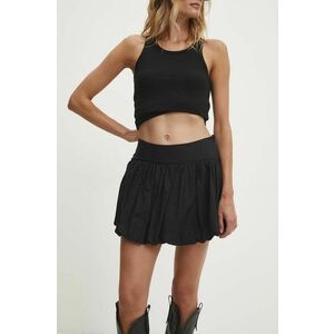 Answear Lab pantaloni scurți cu in culoarea maro, neted, high waist imagine