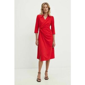 Answear Lab rochie culoarea rosu, midi, mulata imagine