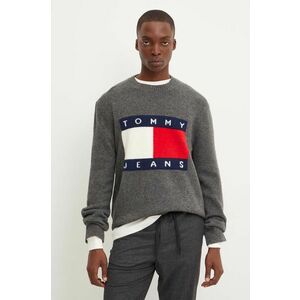 Tommy Jeans pulover din amestec de lana barbati, culoarea gri, light, DM0DM19442 imagine