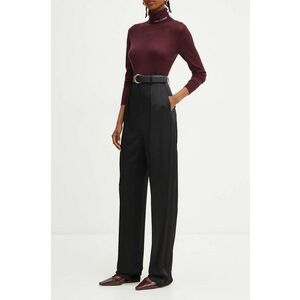 Elisabetta Franchi pantaloni femei, culoarea negru, drept, high waist, PA04647E2 imagine