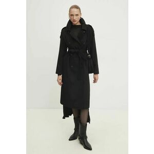 Answear Lab palton de lana culoarea negru, de tranzitie, oversize imagine