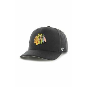 47 brand sapca NHL Chicago Blackhawks culoarea negru, cu imprimeu, H-CLZOE04WBP-BKB imagine