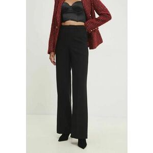 Answear Lab pantaloni femei, culoarea negru, drept, high waist imagine