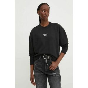 Tommy Jeans bluza femei, culoarea negru, cu imprimeu, DW0DW18776 imagine