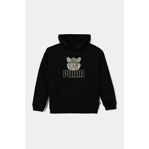 Puma bluza copii ESS+ TROPICAT Hoodie culoarea negru, cu glugă, cu imprimeu, 681827 imagine