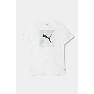 Puma tricou de bumbac pentru copii PHICS Tee 1 culoarea alb, cu imprimeu, 683404 imagine