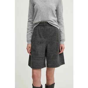 Dkny pantaloni scurți din lână culoarea gri, modelator, high waist, D2G4A193 imagine