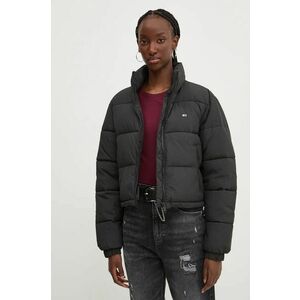 Tommy Jeans geaca femei, culoarea negru, de iarna, oversize, DW0DW18828 imagine