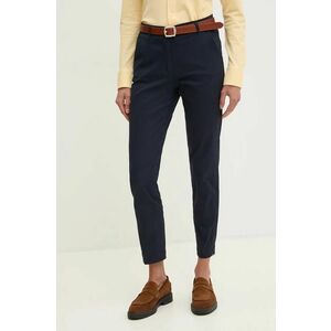 Sisley pantaloni femei, culoarea albastru marin, drept, medium waist, 4AI655AH6 imagine