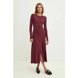 Dkny rochie culoarea bordo, maxi, evazati, D2G4A108 imagine