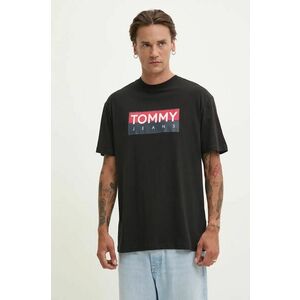 Tommy Jeans tricou din bumbac barbati, culoarea negru, cu imprimeu, DM0DM19684 imagine